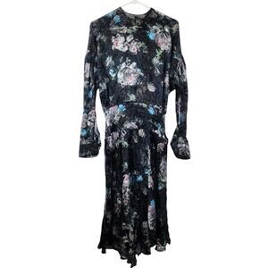 Preen by Thornton Bregazzi Floral Dress Black Size XS Long Sleeve *Missing Slip*
